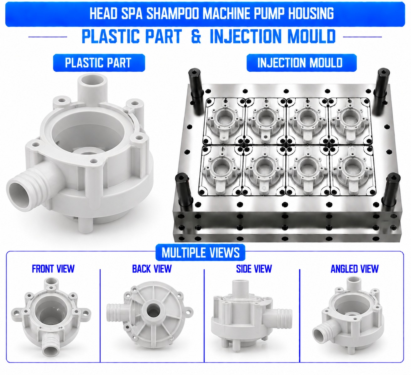 Head Spa Shampoo Machine Plastic Pump Housing Mould and Moulding Services